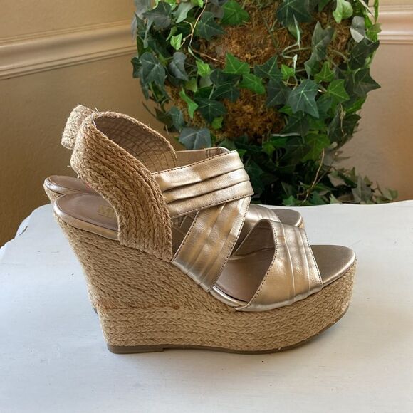 Mix No. 6 | Mix No. 6 Chanel-Mix Metallic Espadrille Wedge Size 6.5M - Picture 2 of 14